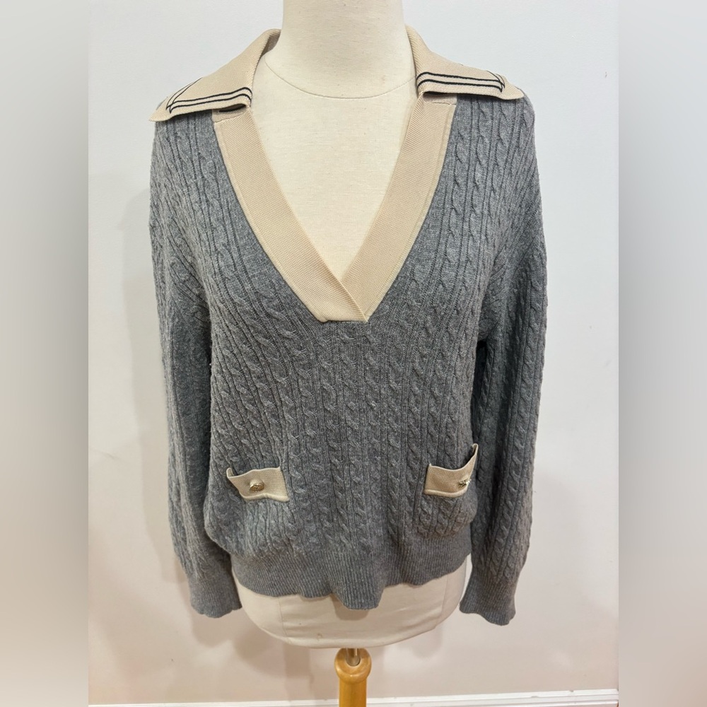 Sandro Collared Sweater, Size: US 8 - Picture 7 of 12